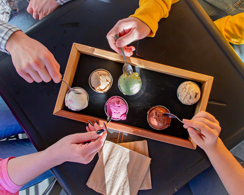 people eating revival ice cream