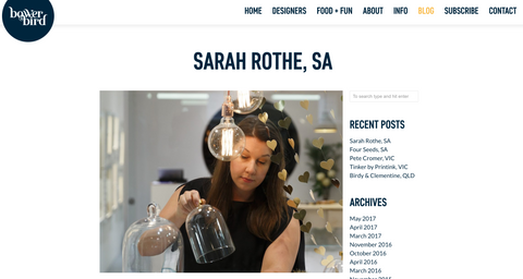 Bowerbird Bazaar Sarah Rothe Interview