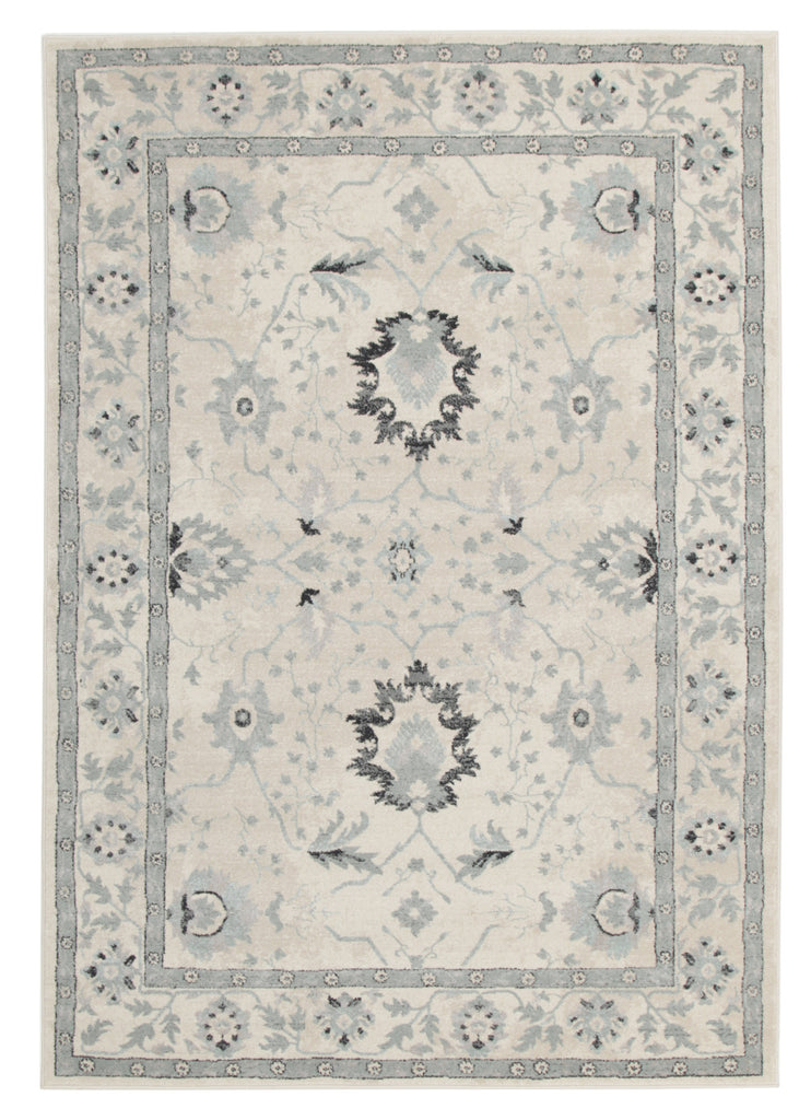 Nain Persian Design Rug Bone Blue Navy