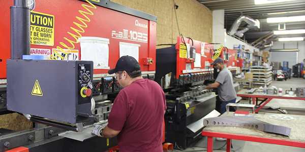 AEI Lighting's fabrication facility in Mesa, Arizona where our MadeInUSA fixtures are laser cut, formed and finished