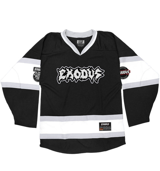 black and white hockey jersey