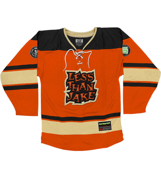 orange and black hockey jersey