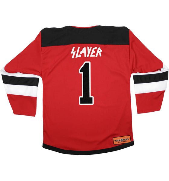 red and black hockey jersey