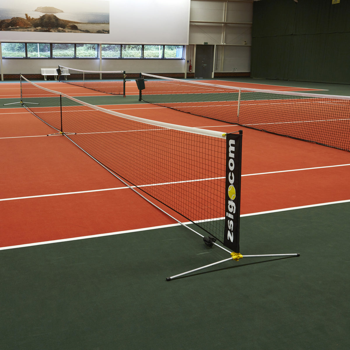 Pickleball Portable Tennis Net Set 14 ft Adjustable Height Soccer Tennis Net Freestanding Sport Net for Tennis 