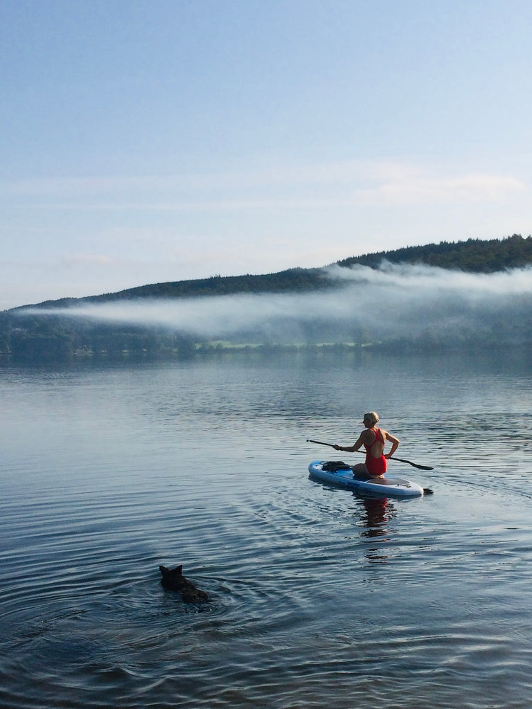 Early morning paddle with Mymble (dog) on Coniston Water