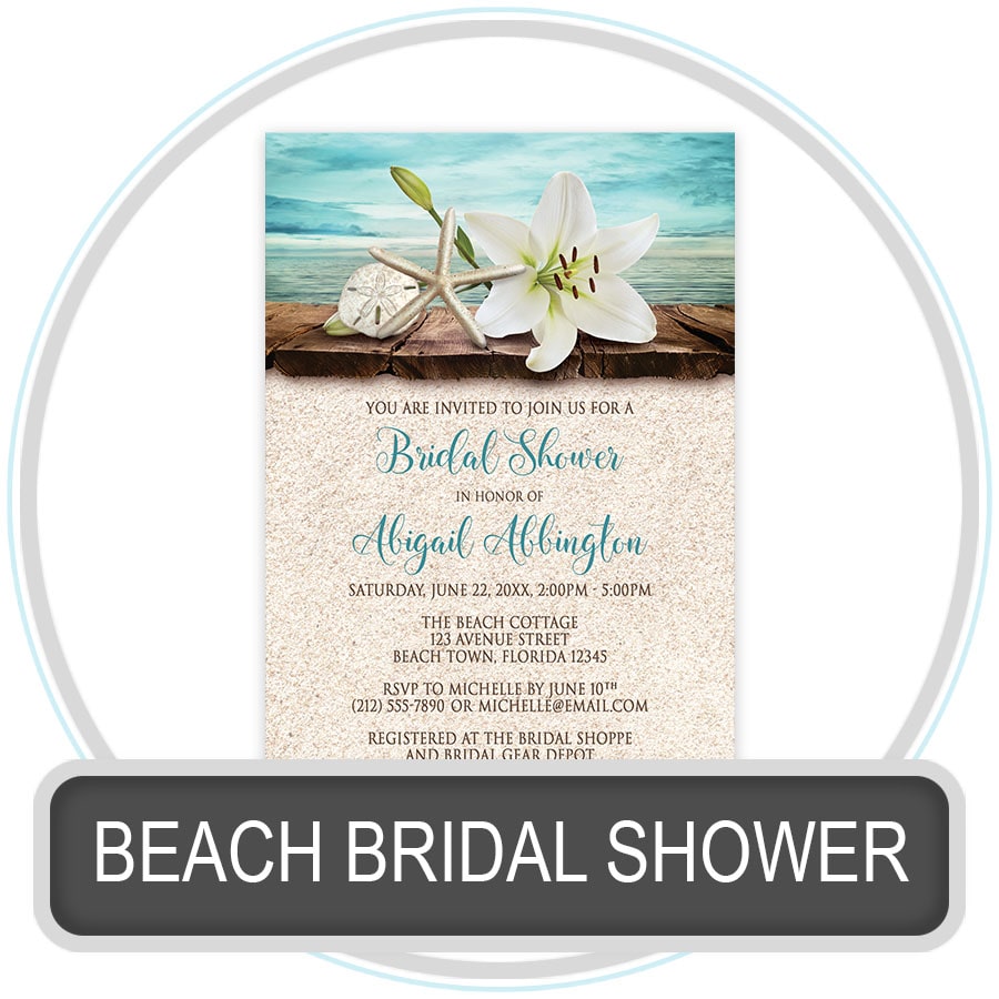 Beach Bridal Shower Invitations