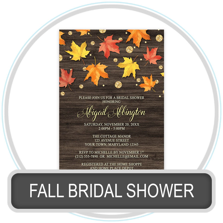 Fall Bridal Shower Invitations