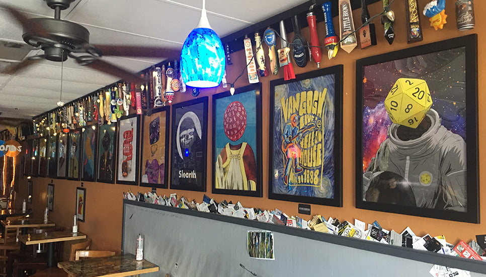 Framed Posters by Lee Bretschneider on display at Nice Guys Pizza (Cape Coral, FL)