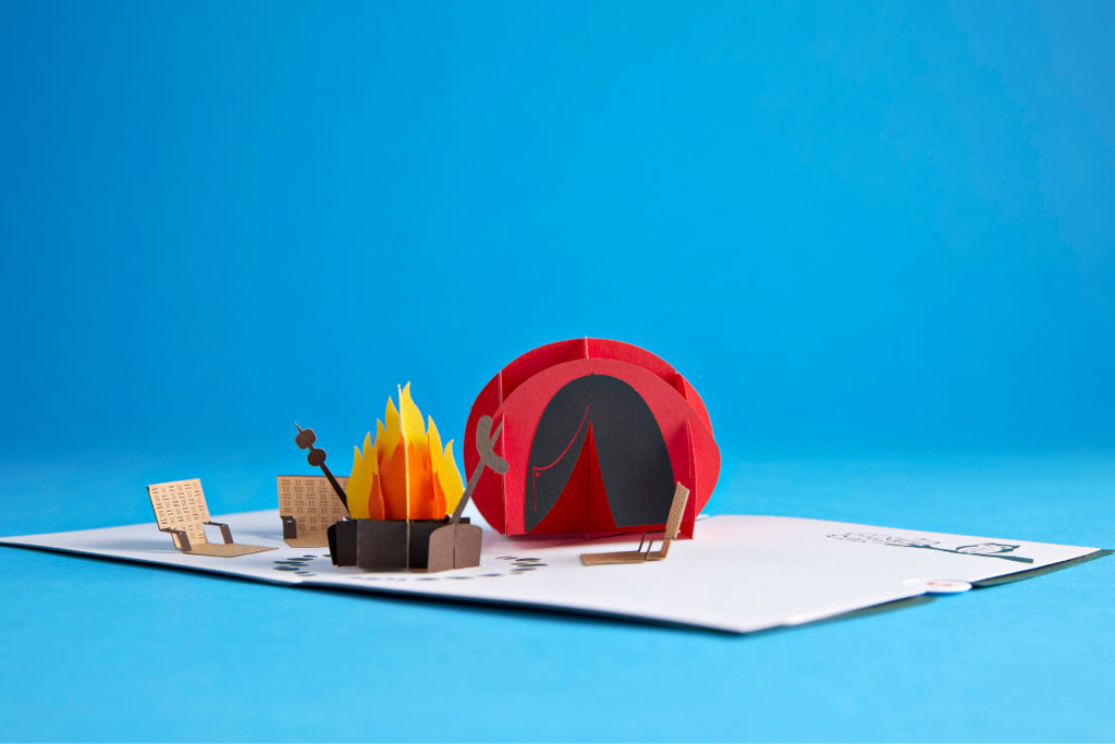 camping trip pop up card