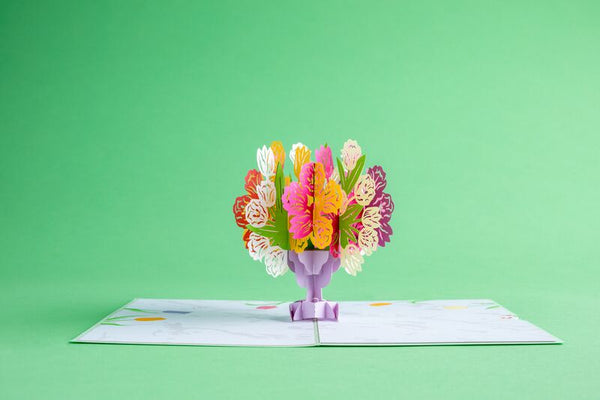 tulip bouquet pop up card