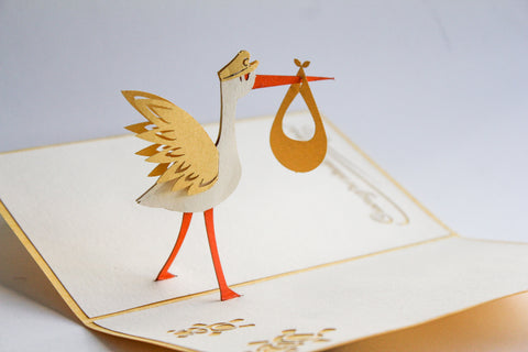stork baby shower invitation