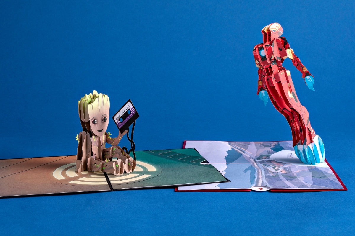 Iron Man and I am Groot pop up cards for Lovepop