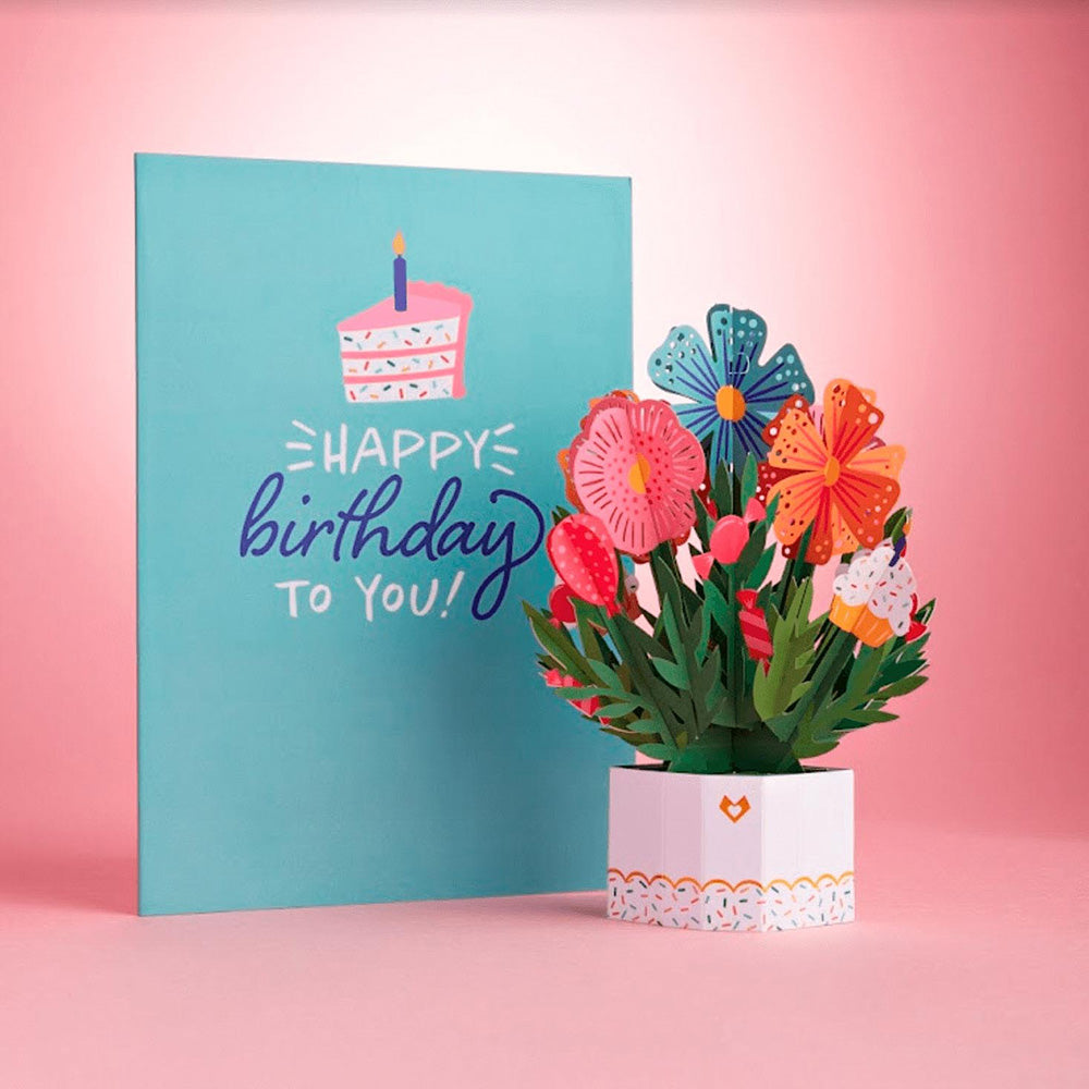 Happy Birthday Card with Mini Bouquet – Lovepop
