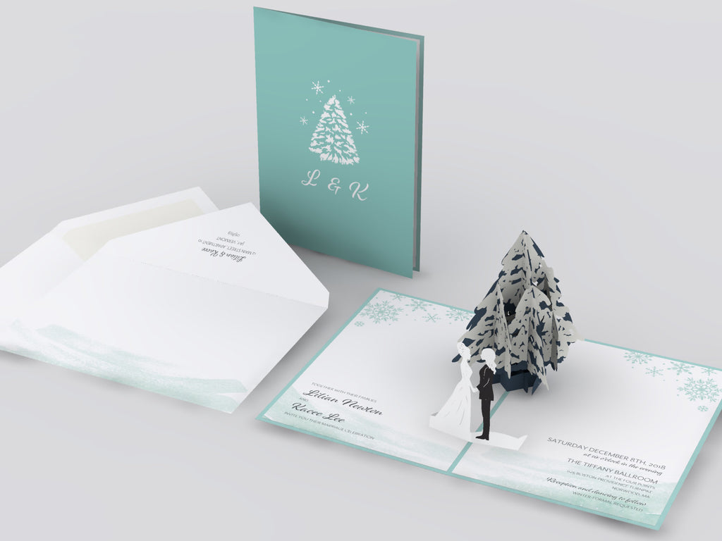 Frosted Evergreen pop up card