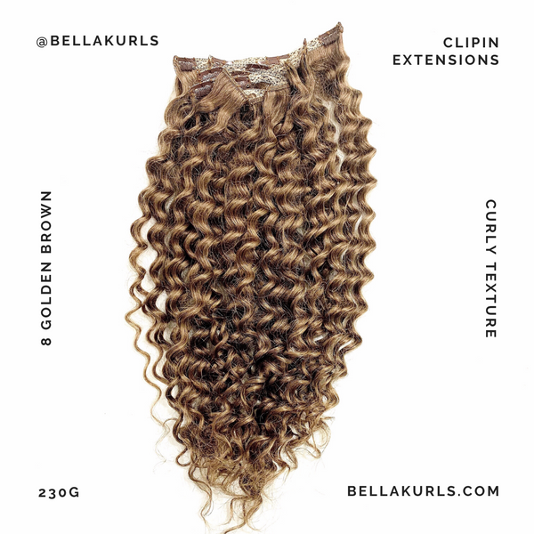 8 Golden Brown Curly Hair | Curly – Bella Kurls