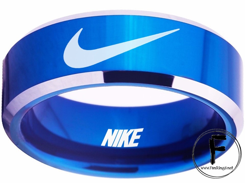 Marty Fielding Allegations Repel Nike Ring Blue & Silver Band Nike Wedding Ring #nike #nikeair #justdoi –  Custom Fan Rings