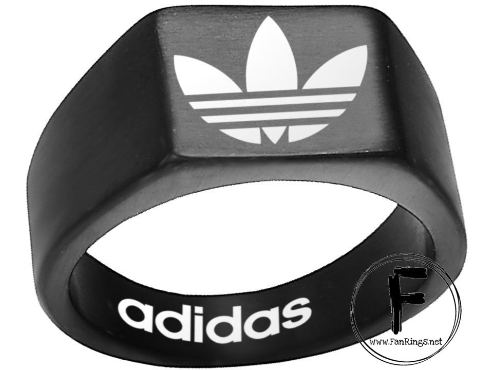 magneet Kijkgat Bijna dood Adidas Logo Ring Adidas Gold Titanium Steel Band #adidas #shoes #brand –  Custom Fan Rings