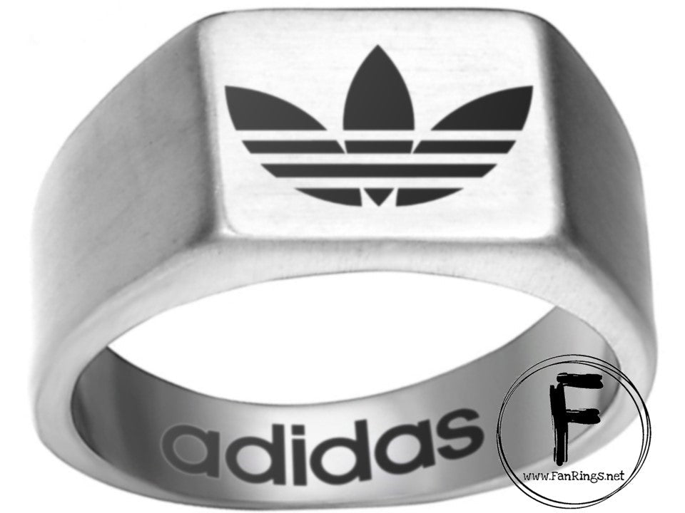 Adidas Logo Ring Silver Steel Band #adidas #shoes #bra – Custom Fan Rings