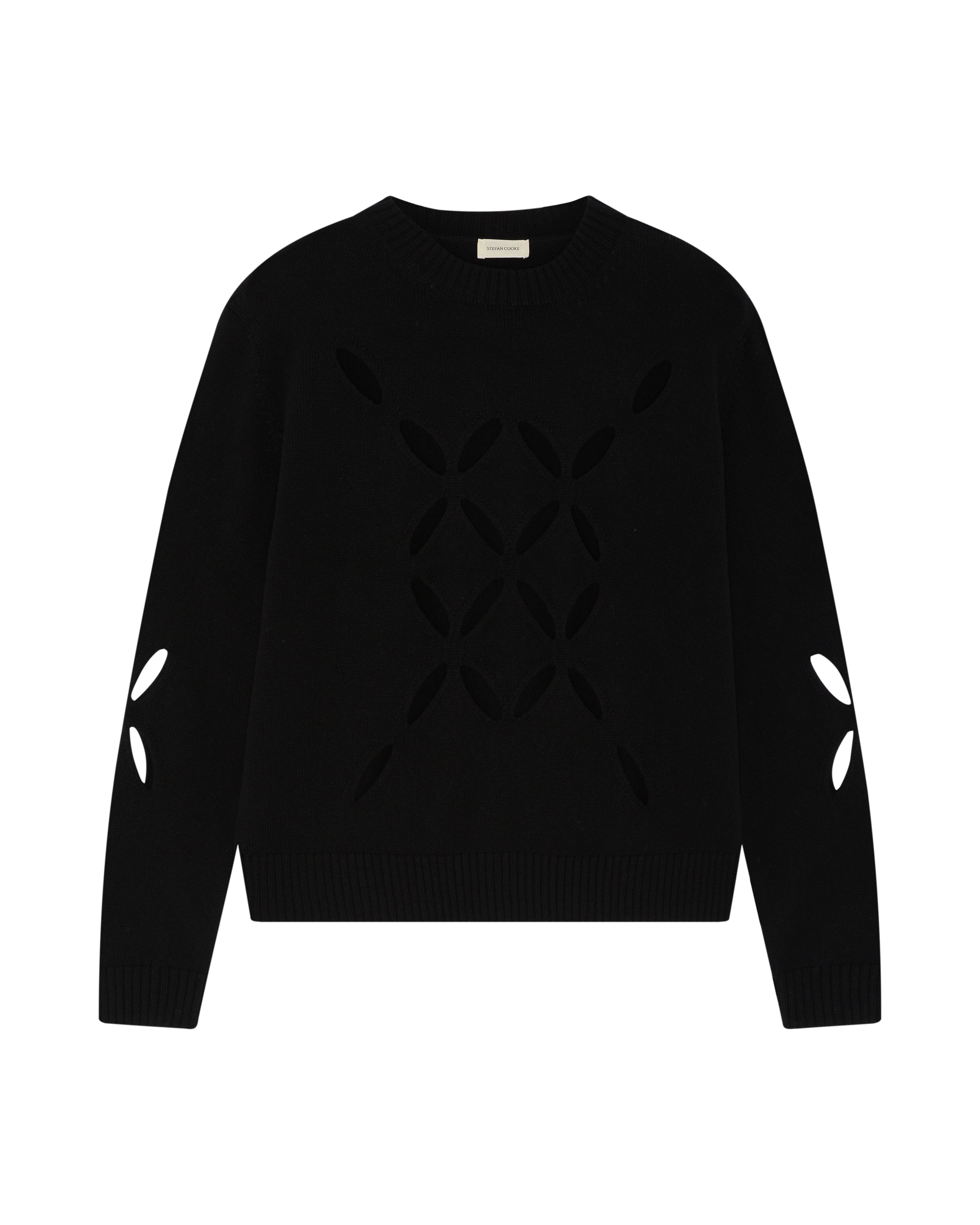 売れ筋】 Knit STEFAN COOKE Black 20FW SLASHED In Jumper JUMPER