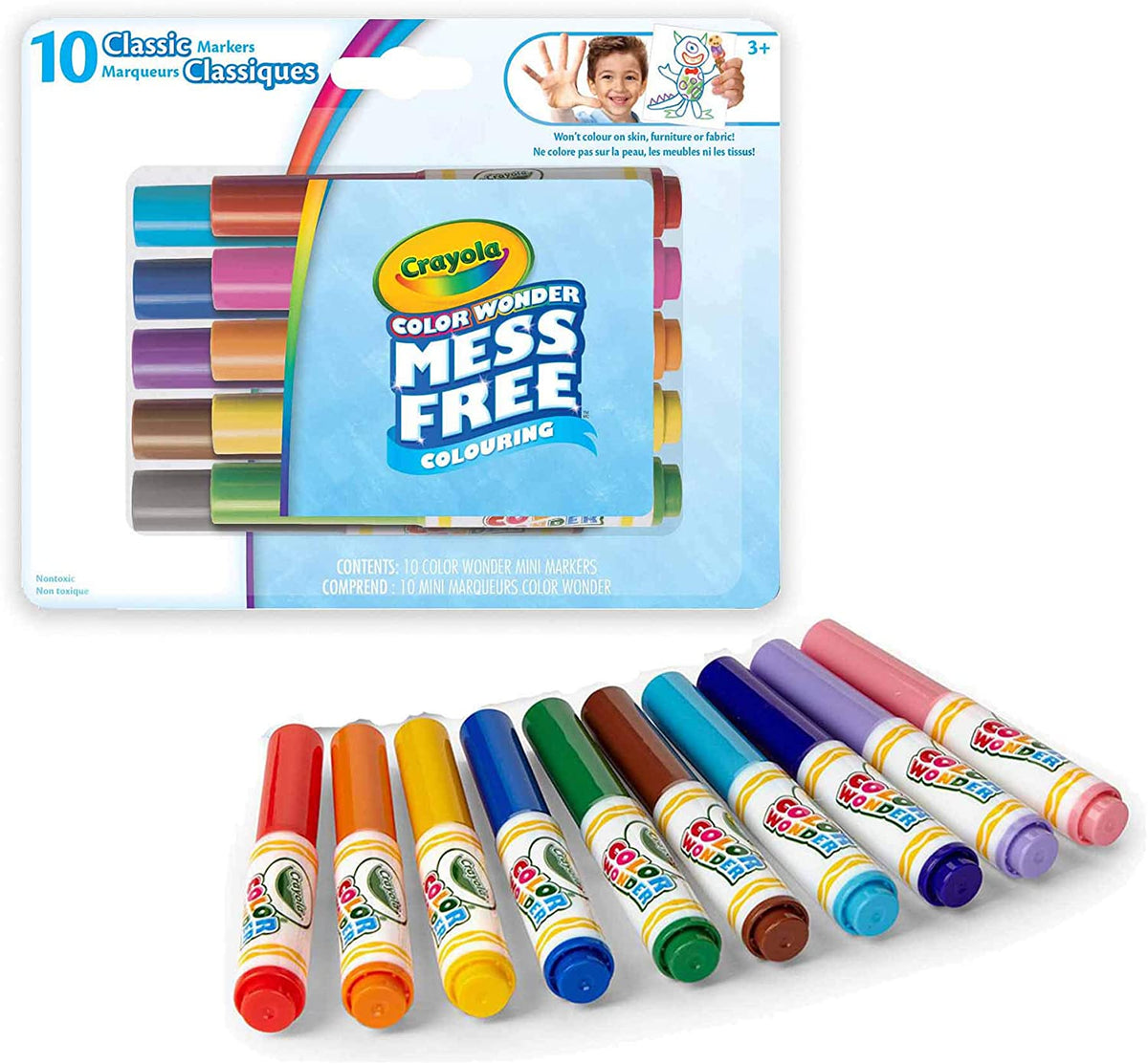 Crayola Color Wonder Markers Mess Free Coloring Classic Pastel Colors 20 Count 2 Pack