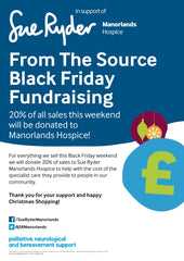 sue ryder manorlands from the source fundraising black friday 2018 poster