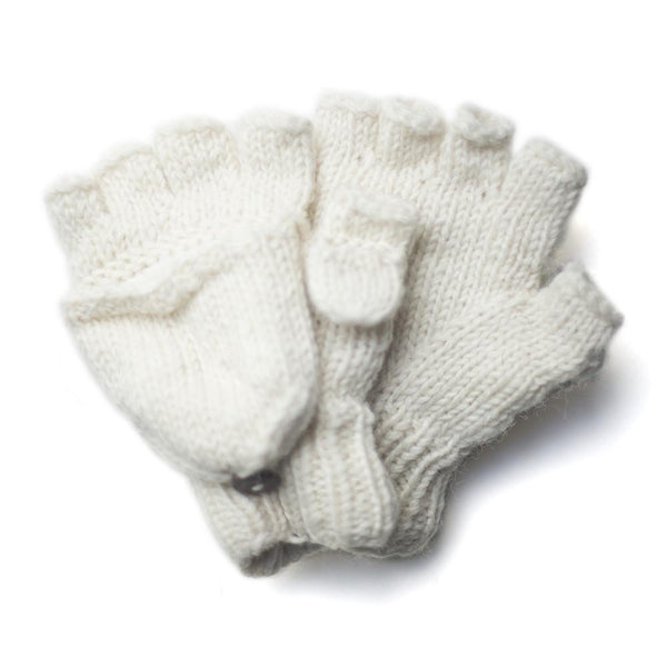 cream wool gloves