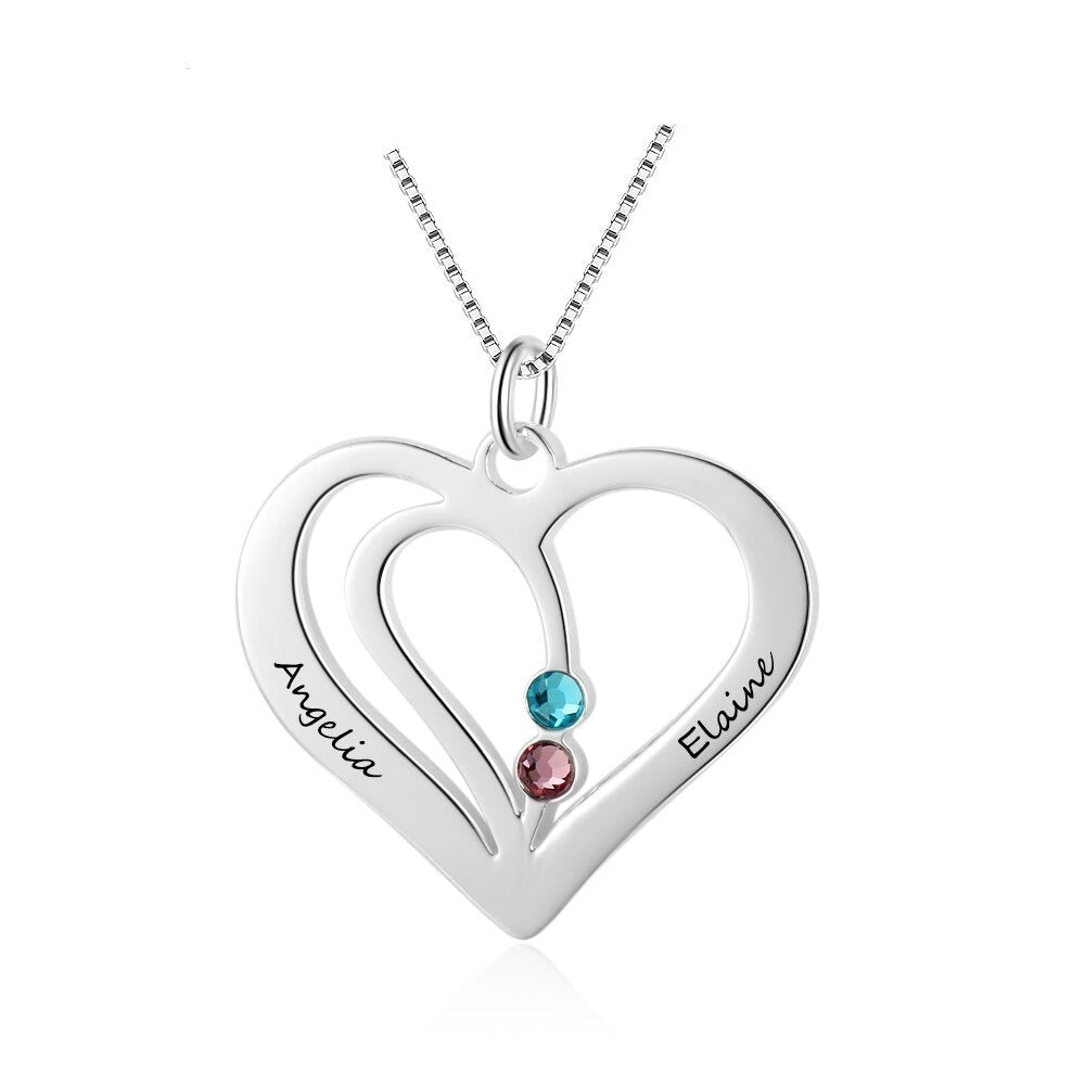 Personalized Engraved Name Heart Shaped Necklaces Florence Scovel 