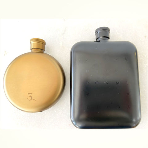 Atlantic Folk Flasks $35 black-$30 brass