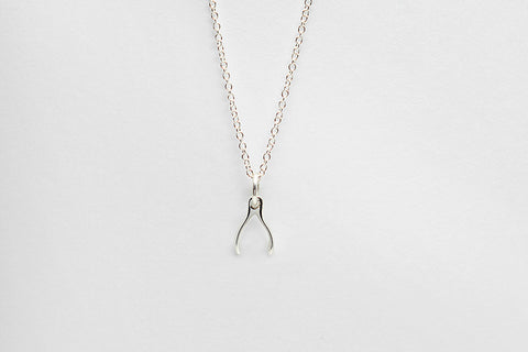 Silver wishbone necklace