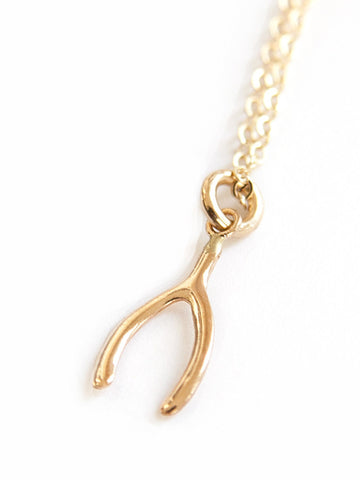 gold wishbone necklace