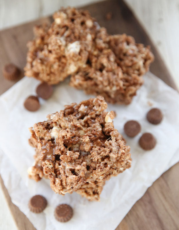 Peanut Butter Cup Rice Krispie Treats Recipe - National Rice Krispie Treat Day