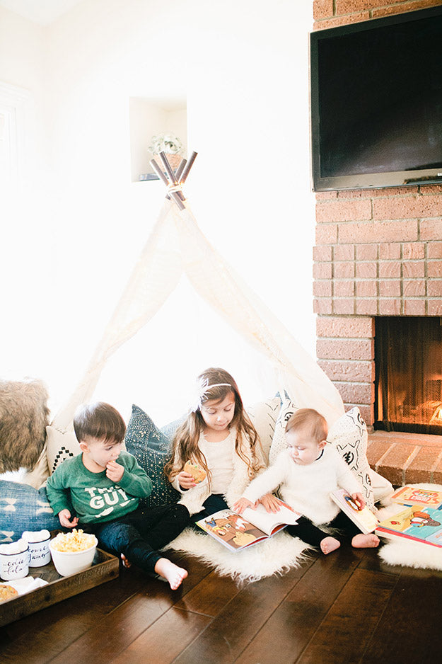 cozy teepee play time