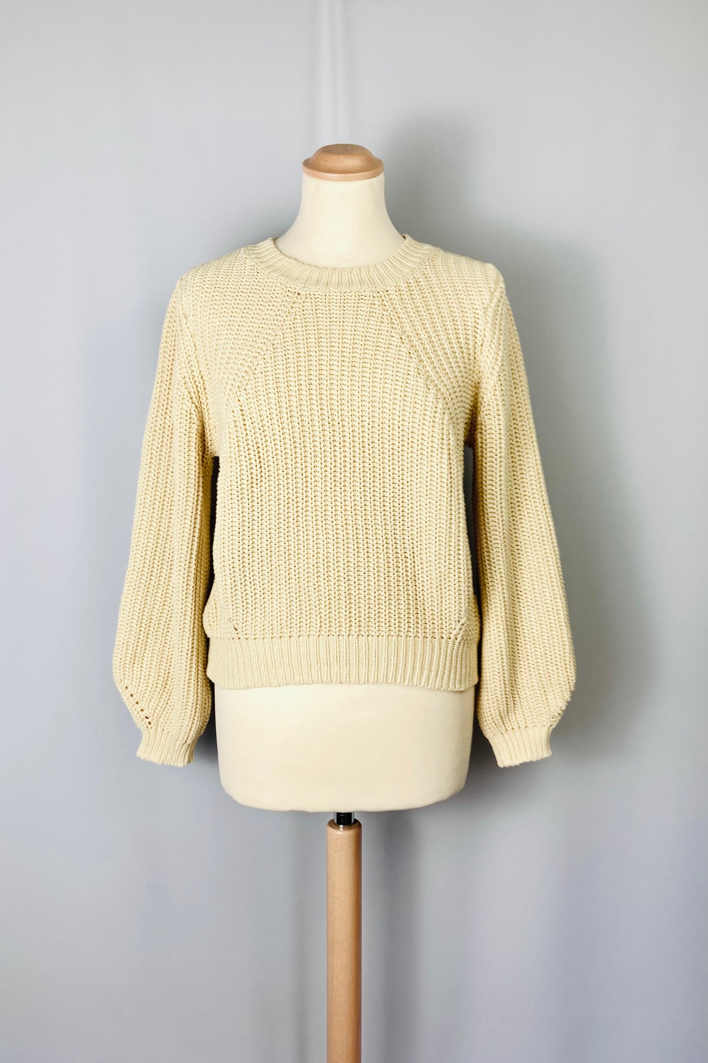 Pasztell sárga crop pulóver (34/36, pamutkeverék, Lindex, használat jelei)