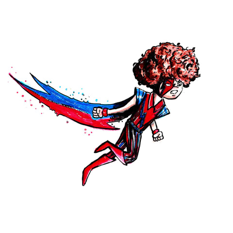 David Bowie style Make Yourself a Superhero custom illustration by Boston Cartoon Company