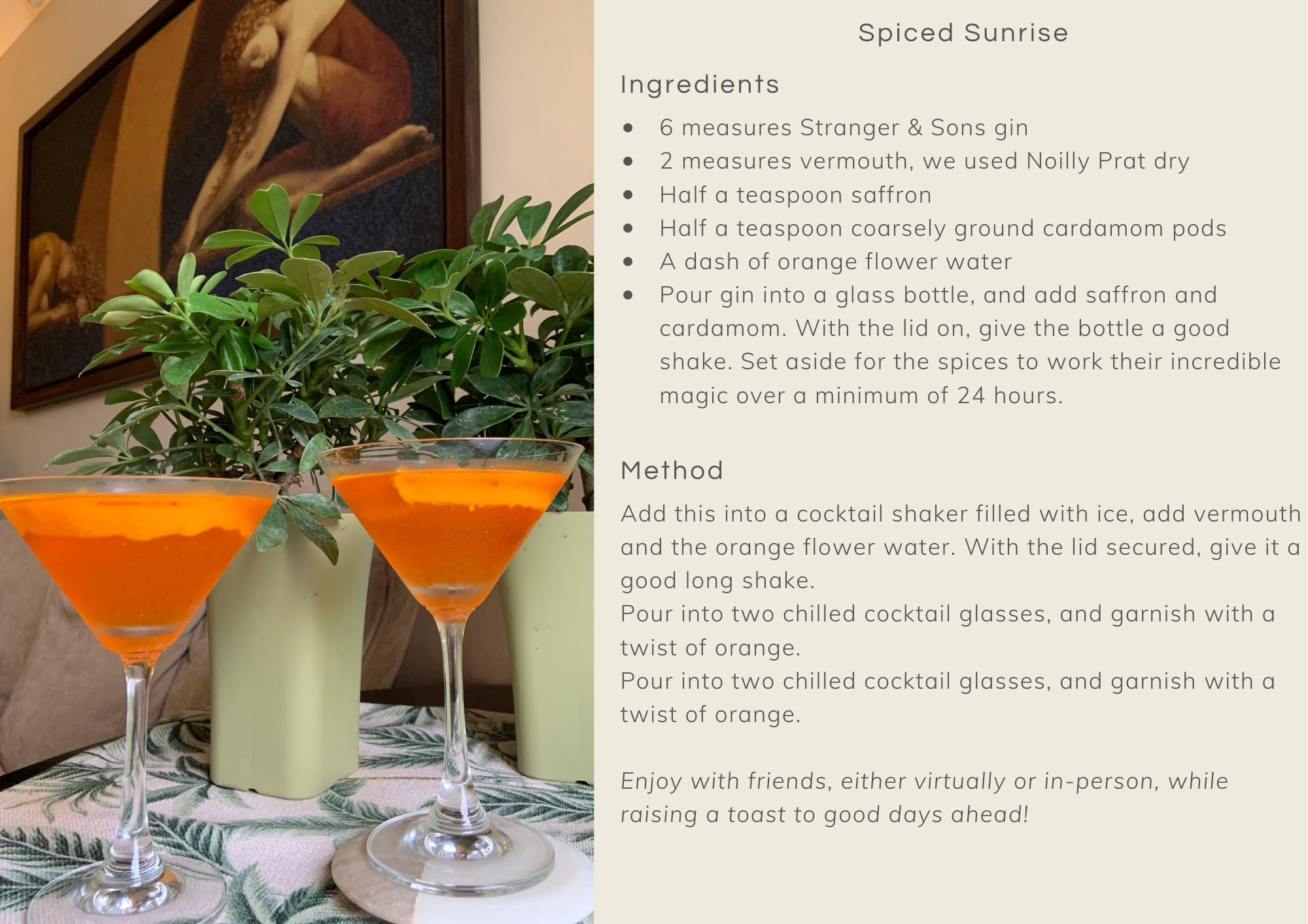 Spiced Sunshine Cocktail 