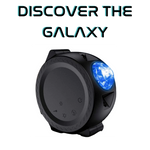 Galaxy projector in black matte finish with green led