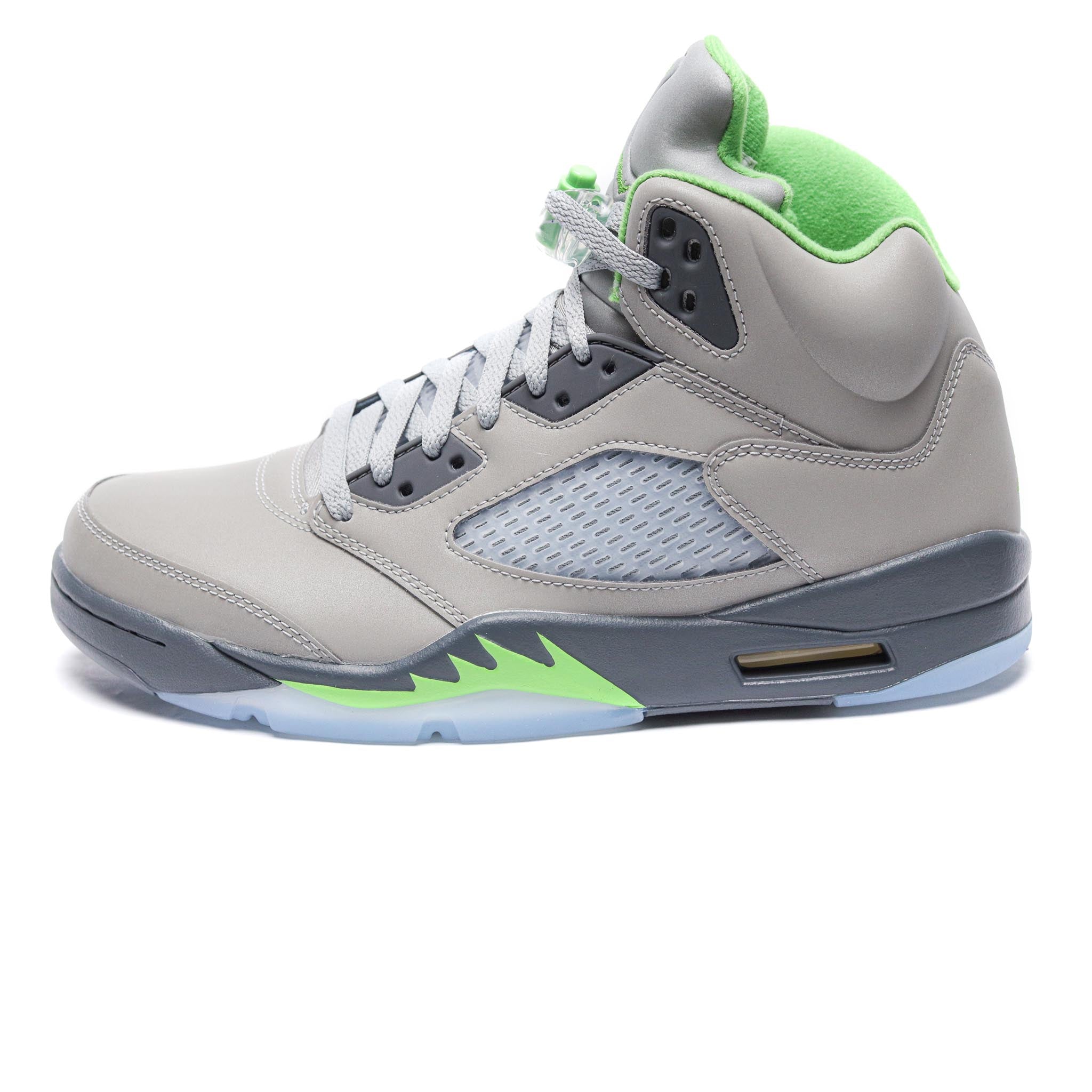 grey and lime green jordan 5