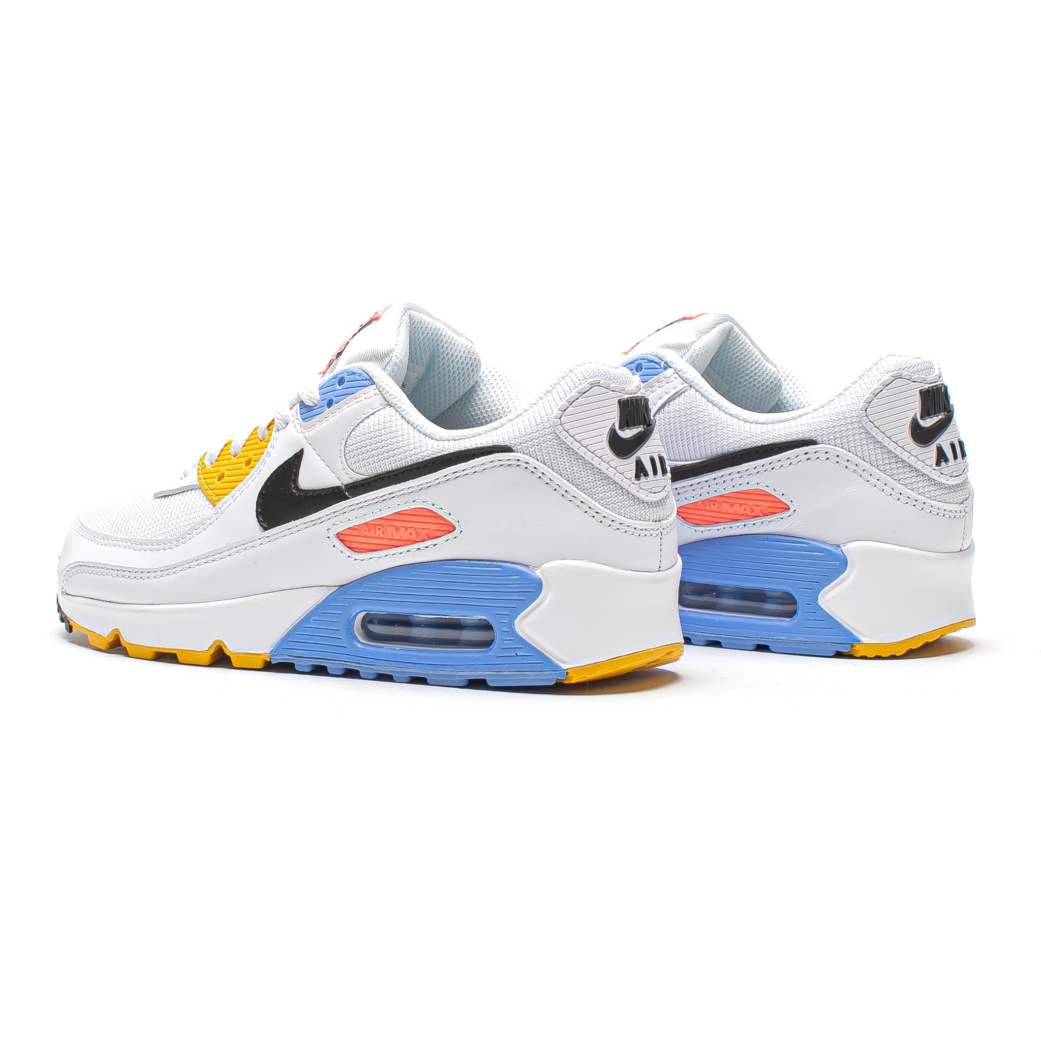 nike air max 90 white/pure platinum/solar flare/black