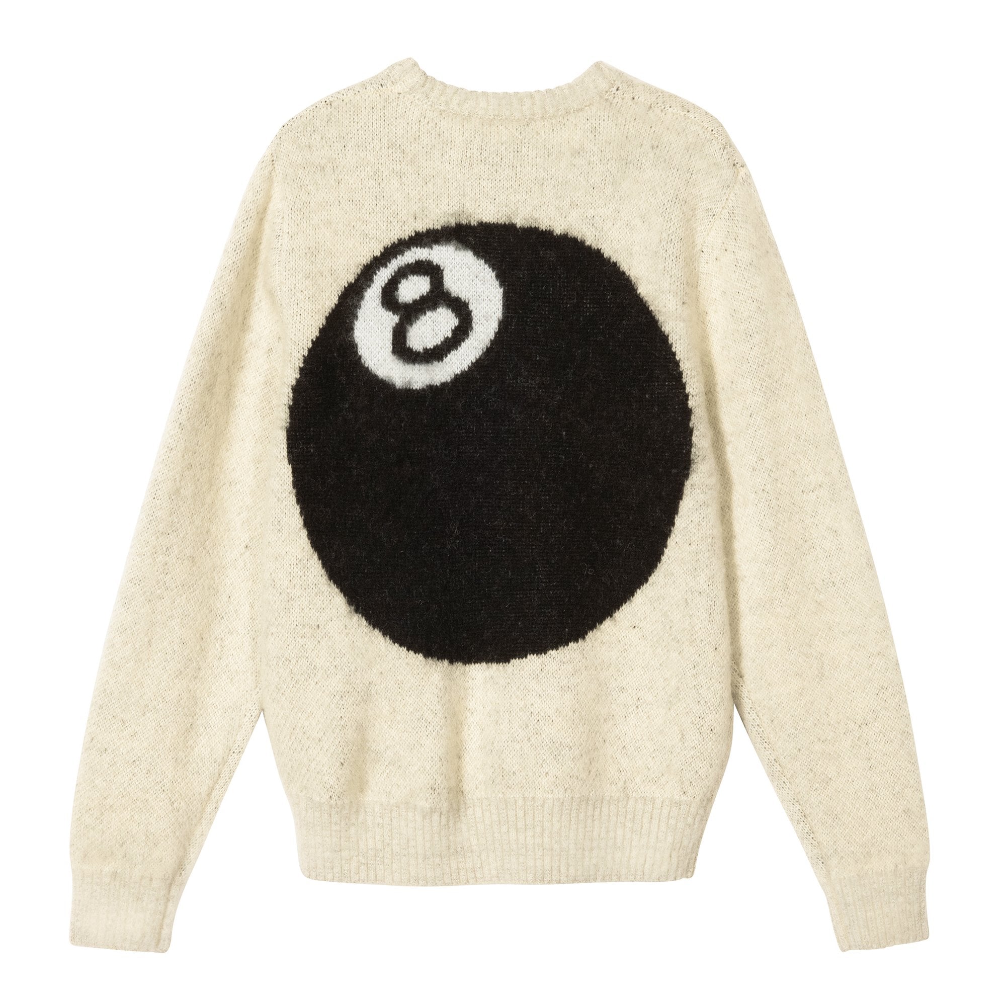Stussy 8 Ball Heavy Brushed Mohair Sweater Cream