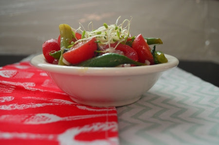 tarragon tomato salad with new jersey blush wine