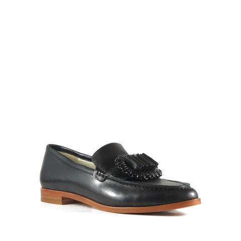 Tranquil, black leather loafer, Chaos & Harmony