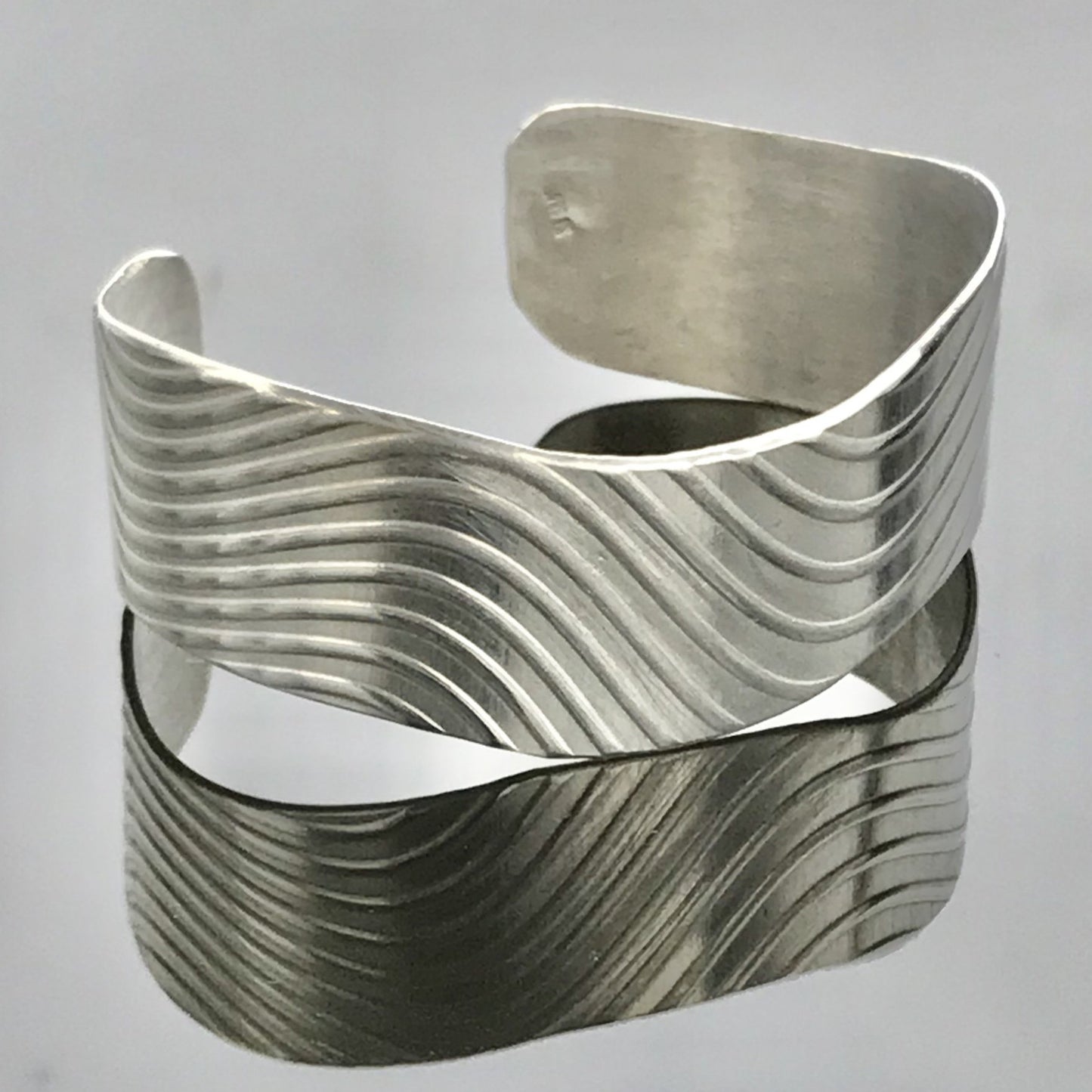 Fine silver ocean inspired cuff bracelet