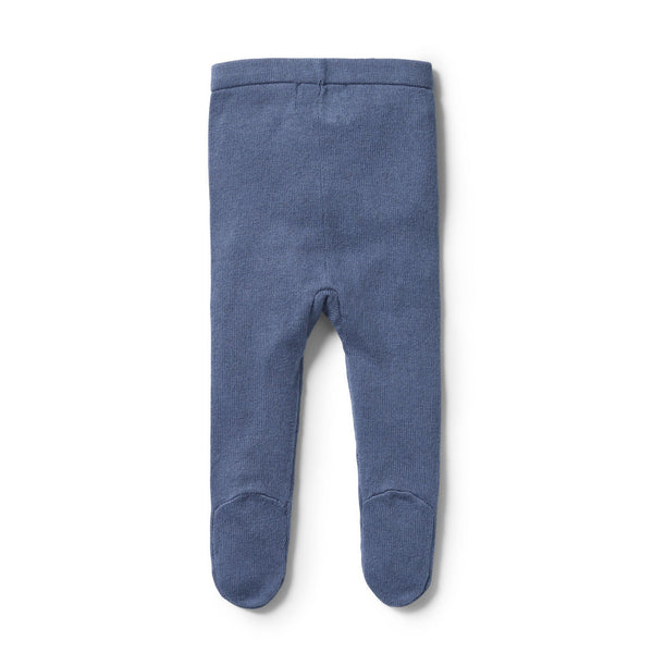 Knitted Legging With Feet, Blue Depths