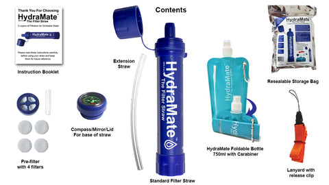 HydraMate Water Filter Straw Kit