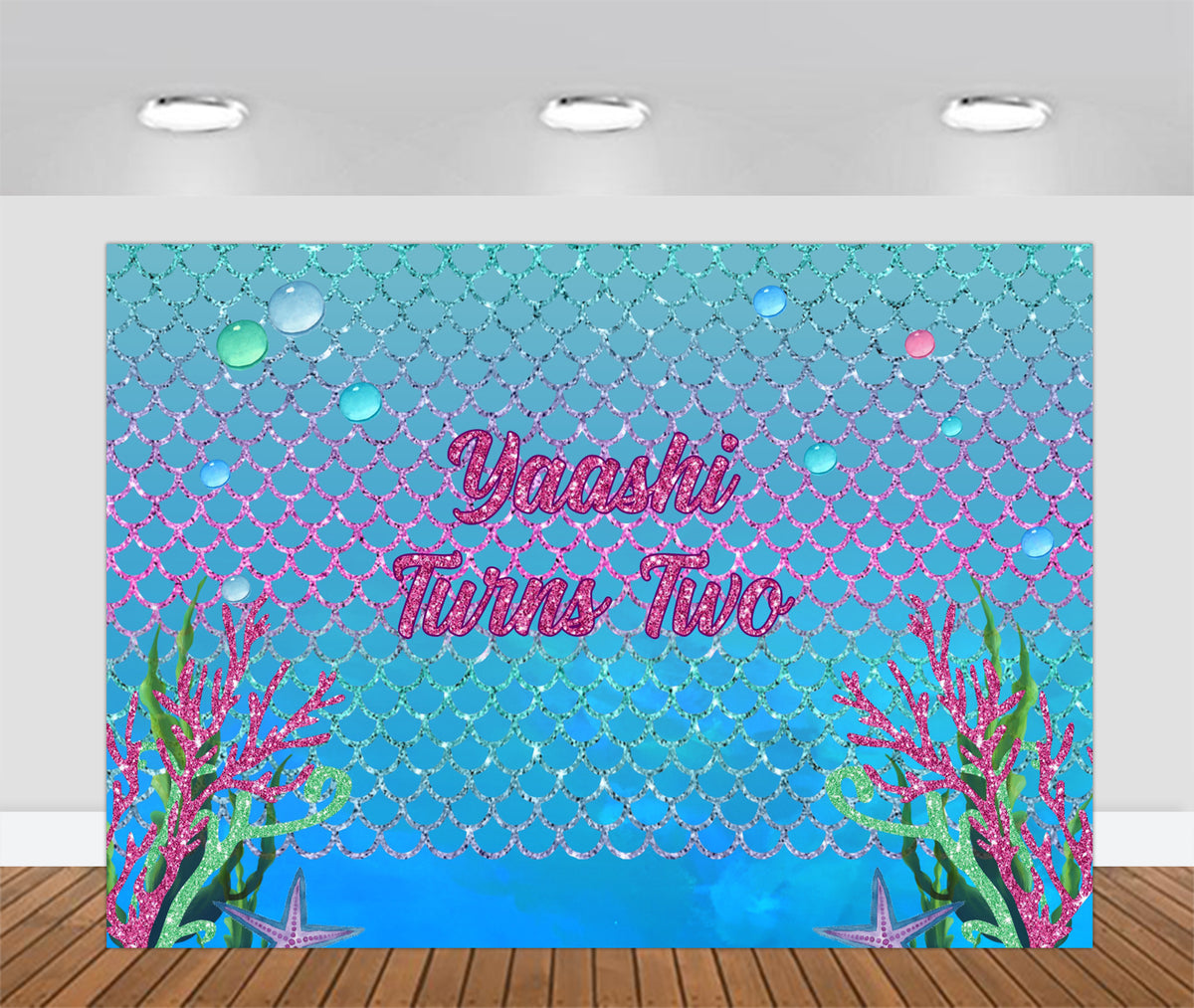 Personalize Mermaid Theme Birthday Party Backdrop For Photography Ban Theme My Party