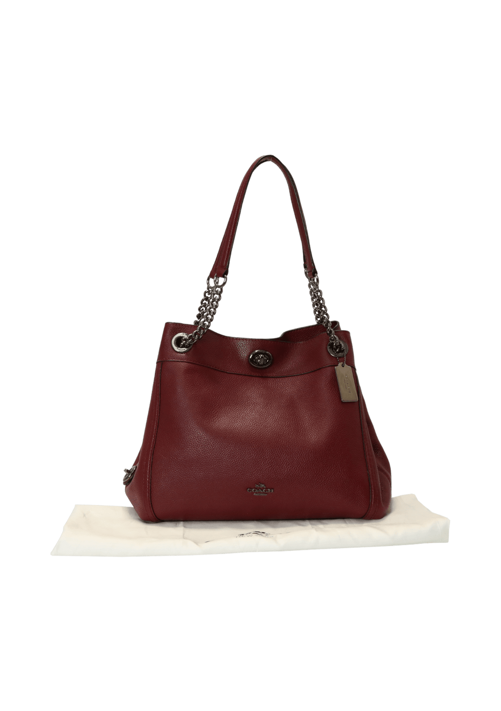 coach turnlock edie shoulder bolsa in pebble leather