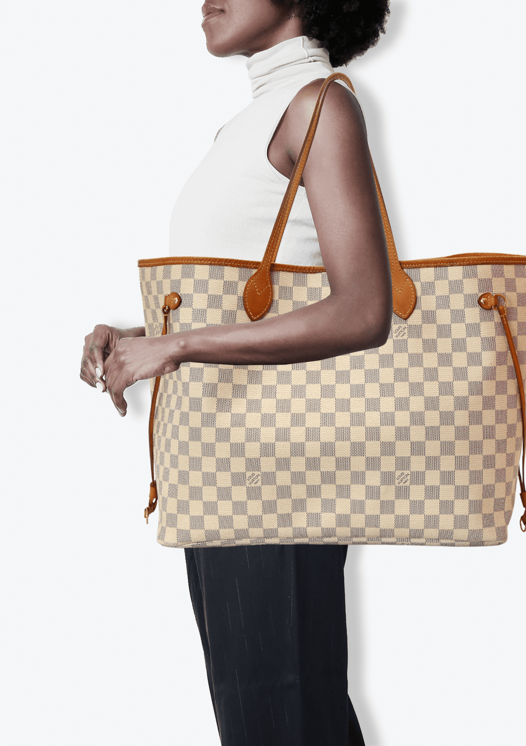 Bolsa Louis Vuitton Neverfull Mm Damier Azur Original Feminino