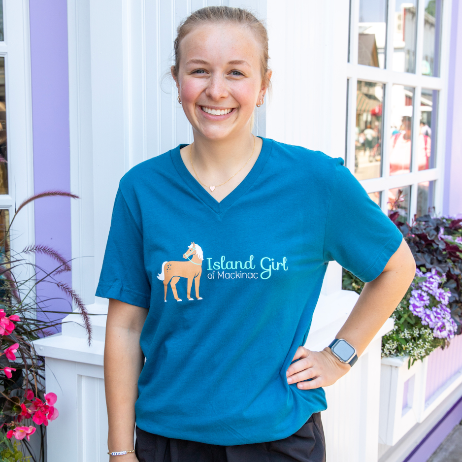 Horse V-Neck T-Shirt – Little Luxuries of Mackinac Island