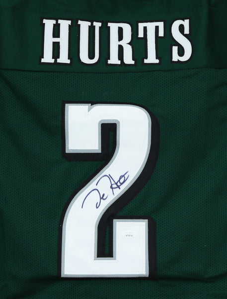 Jalen Hurts Signed/Autographed Eagles Green Custom Football Jersey JSA 157498 