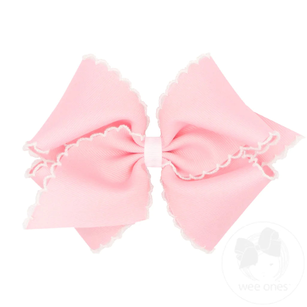 Mini King (medium) Classic Grosgrain Moonstitch Hair Bow